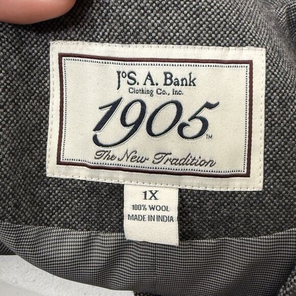 Jos A Bank Men’s 100% Wool Charcoal Gray Waistcoat Vest size XL Preppy Classic - Picture 8 of 8